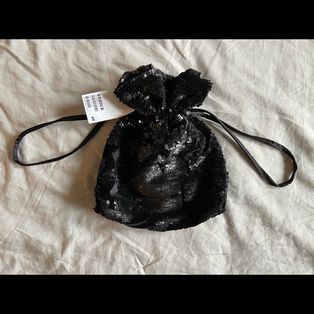 H&M Black Sequin Convertible Purse NWT